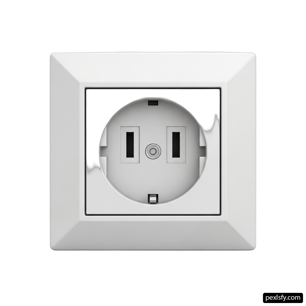 White electrical outlet on a white background png transparent background