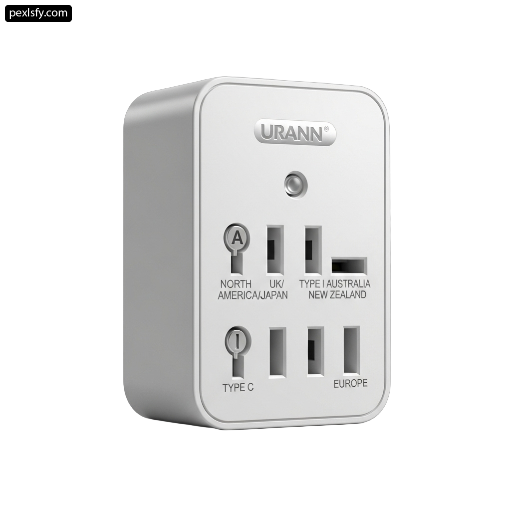 White electrical outlet with four outlets on a white background png transparent background