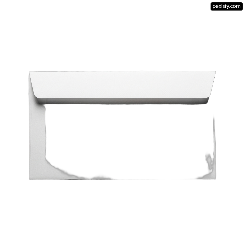 White envelope on a white background png transparent background