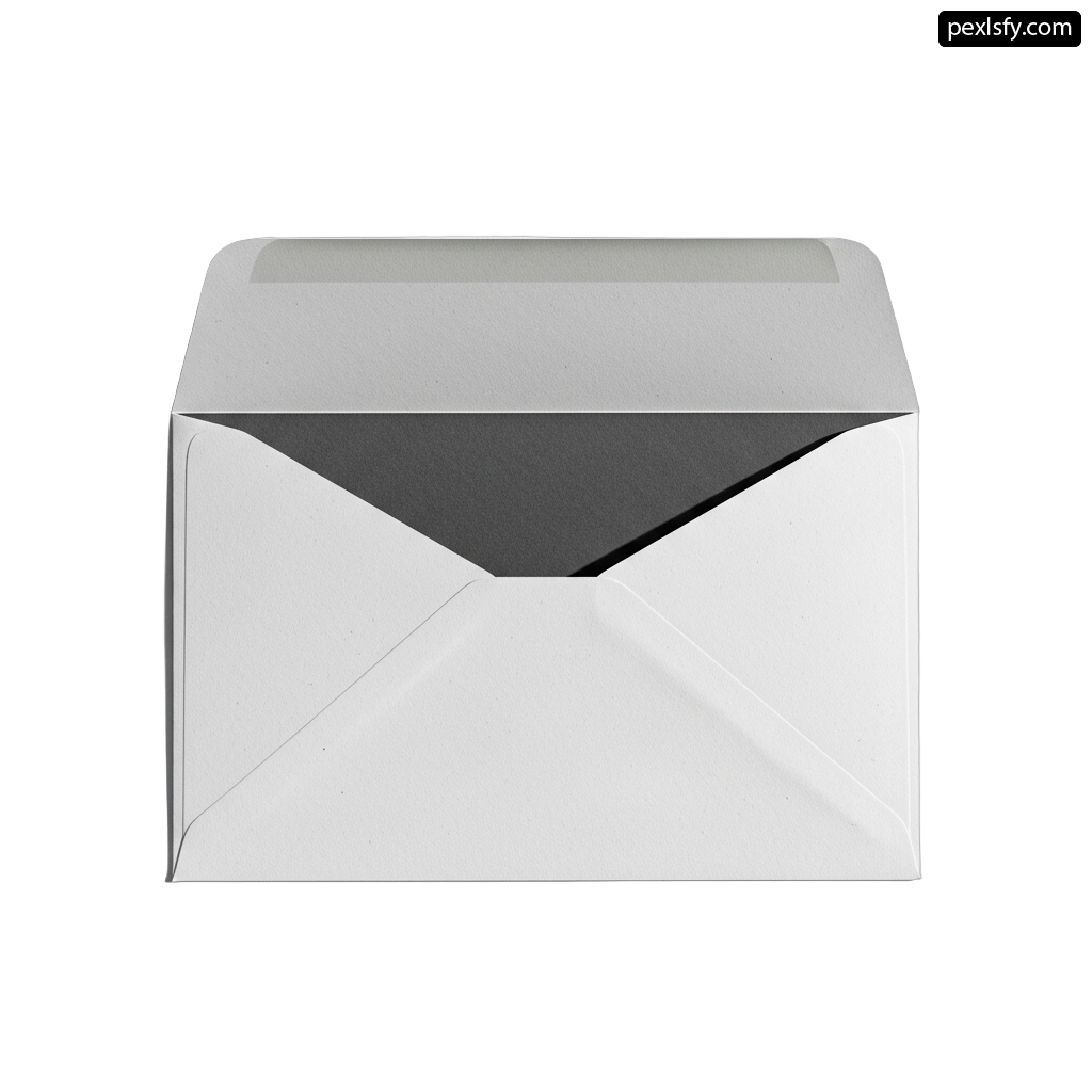 White envelope on a white background png transparent background