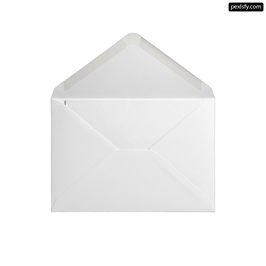 White envelope on a white background png transparent background