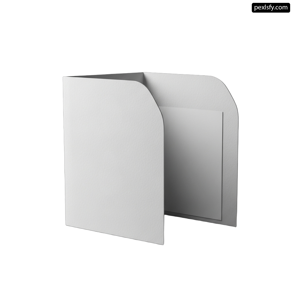 White folder with a mirror on top of it png transparent background
