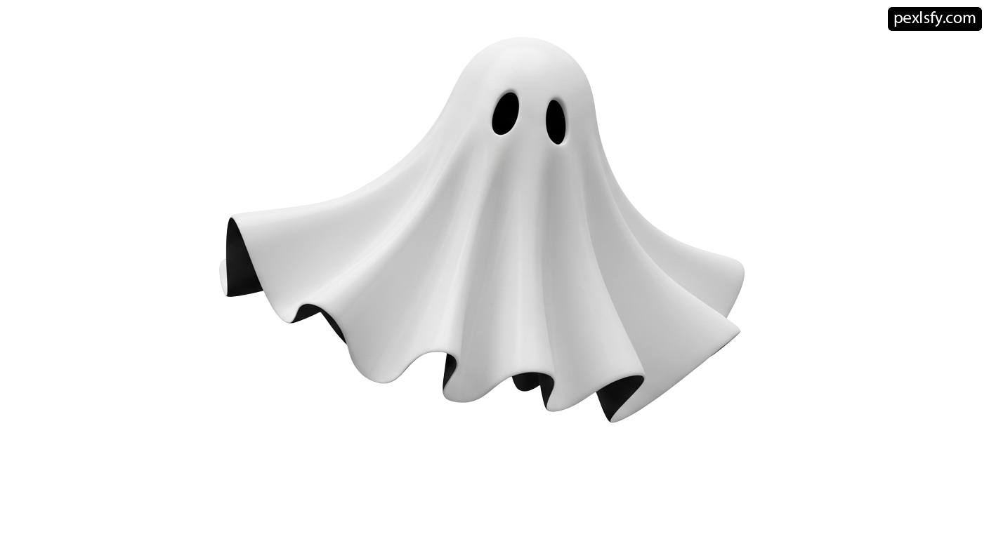 White ghost shaped object on a white background png transparent background