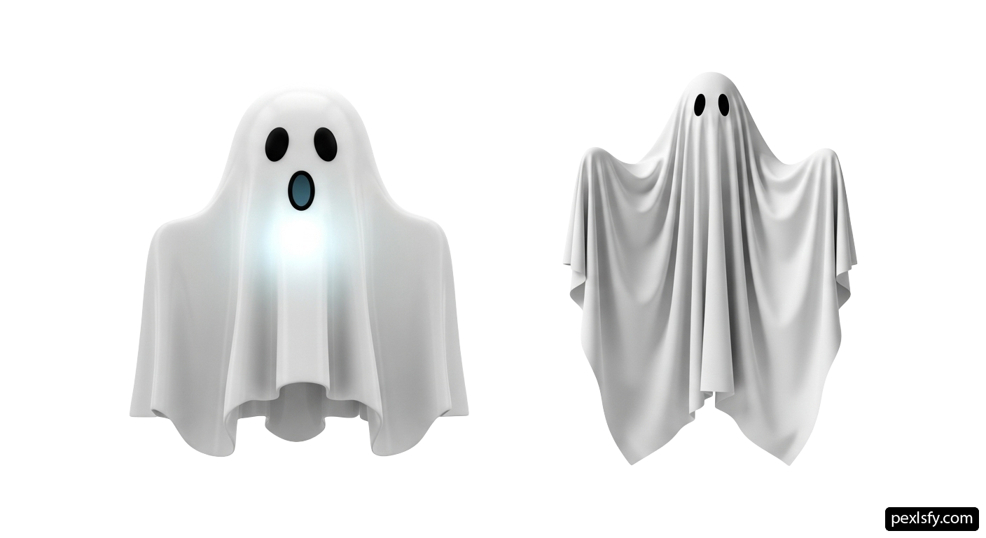White ghost with a blue light coming out of its mouth png transparent background
