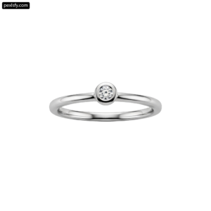 White gold ring with a single diamond png transparent background