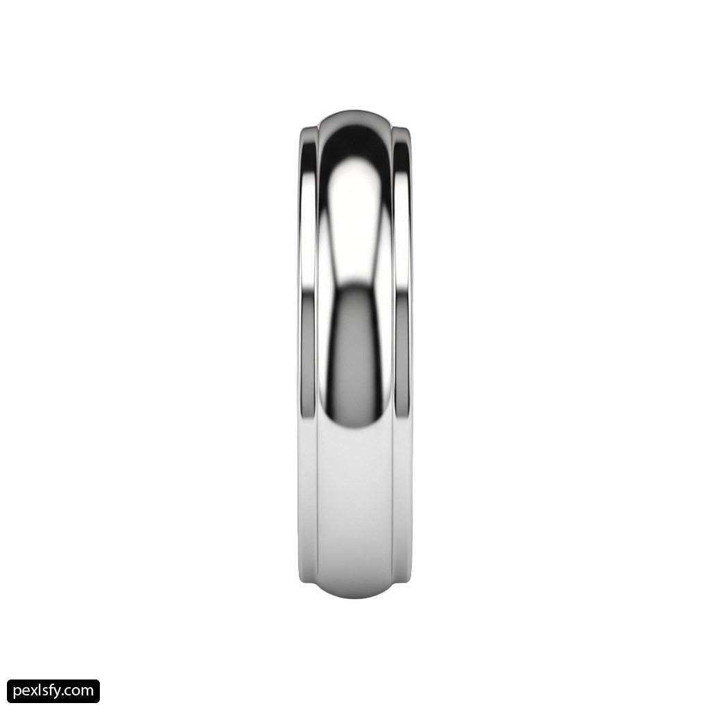White gold wedding ring on a white background png transparent background