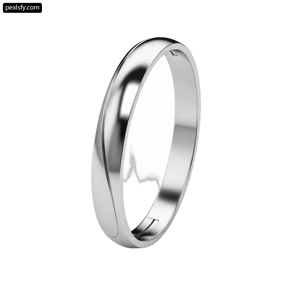 White gold wedding ring on a white background png transparent background