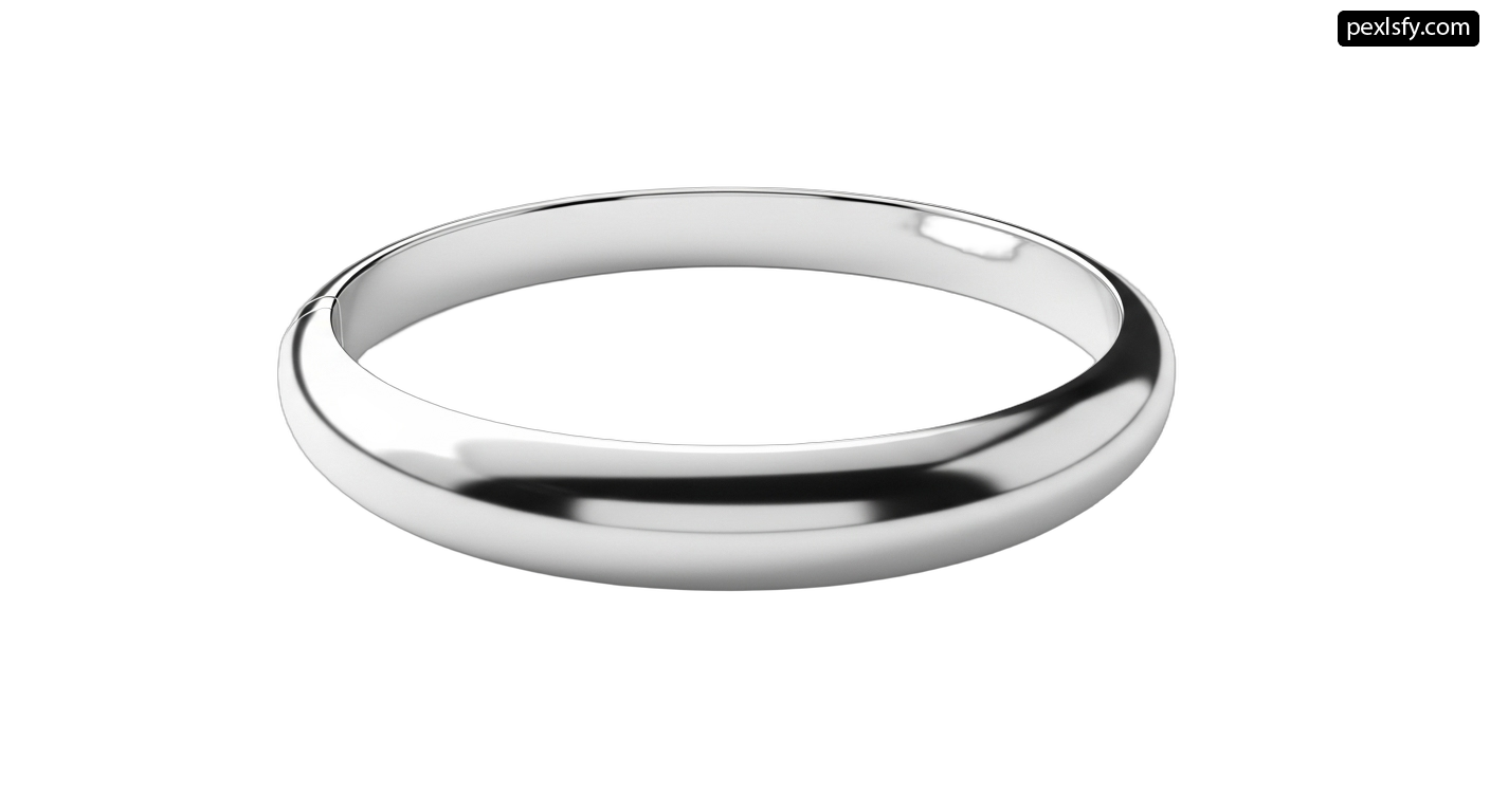 White gold wedding ring on a white background png transparent background