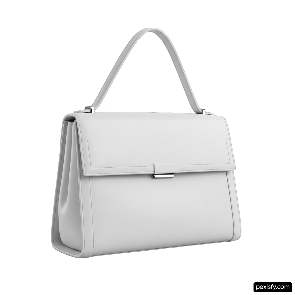 White handbag on a white background png transparent background