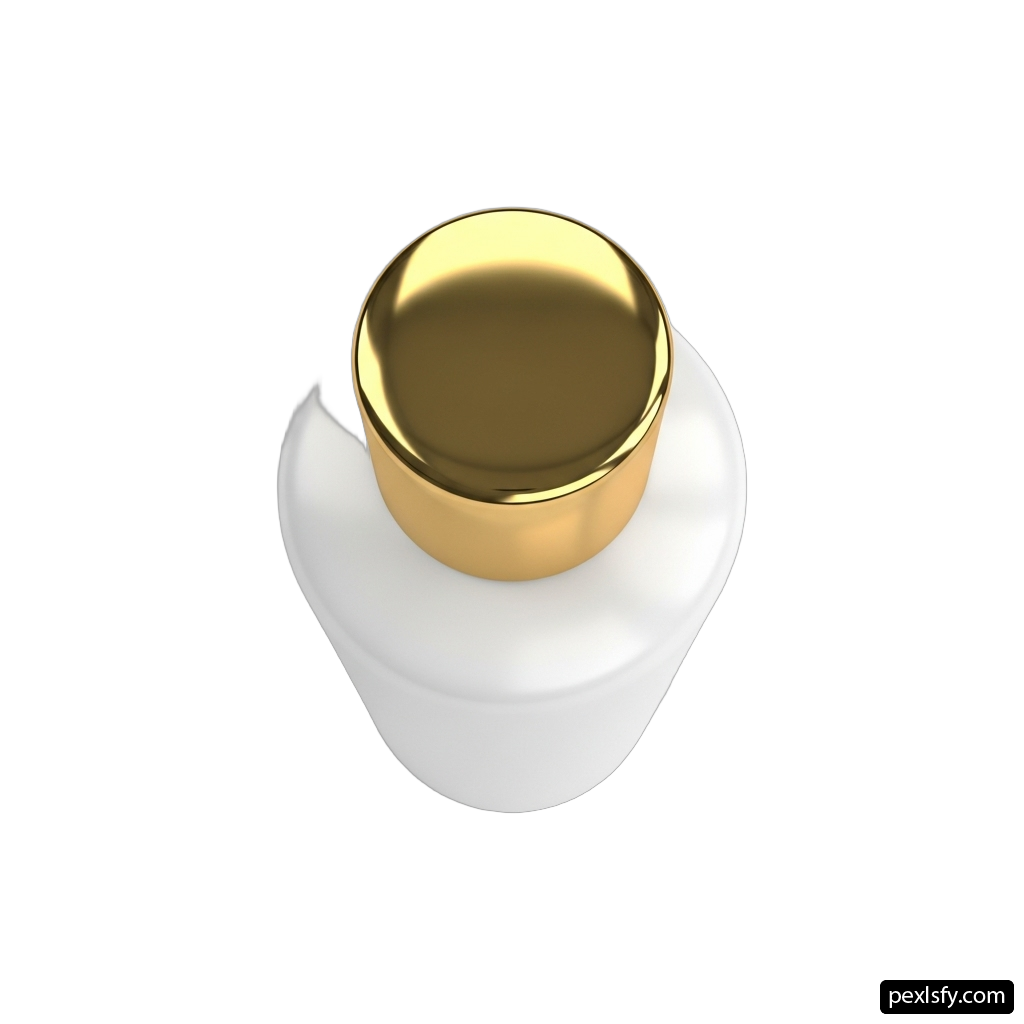 White jar with a gold lid on a white surface png transparent background