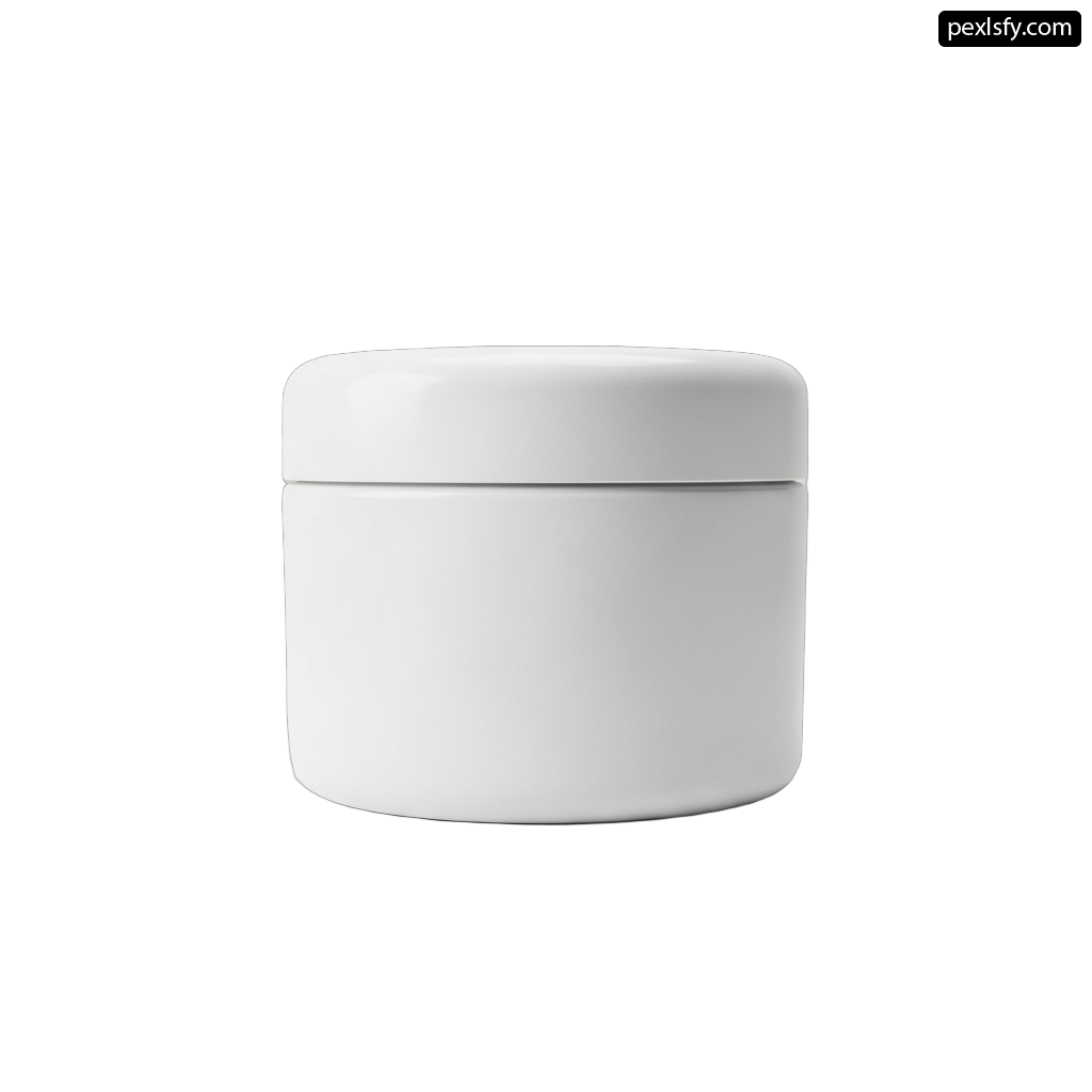 White jar with a lid on a white background png transparent background