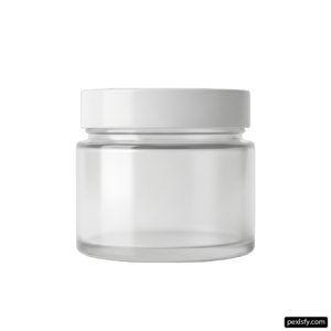 White jar with a white lid on a white background png transparent background