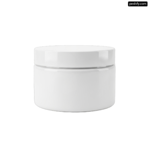 White jar with a white lid on a white background png transparent background