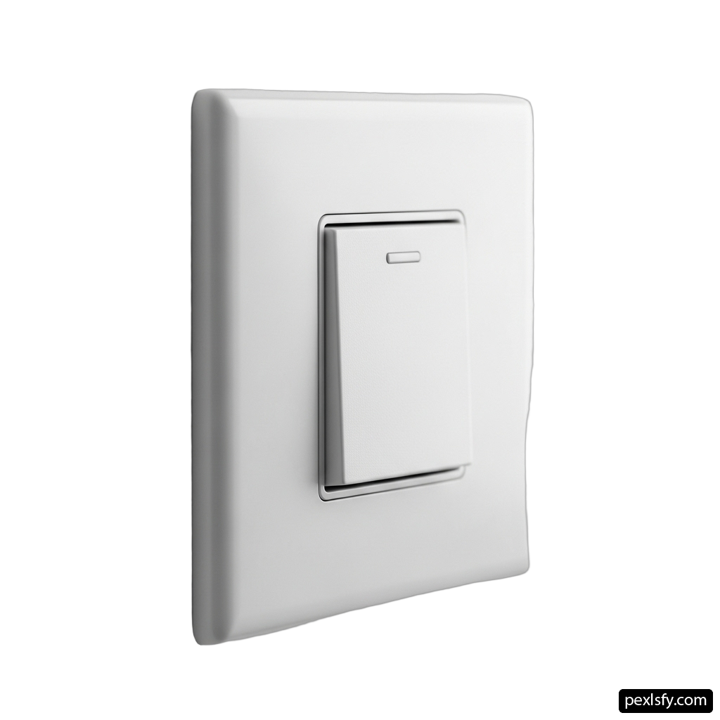 White light switch on a white background png transparent background