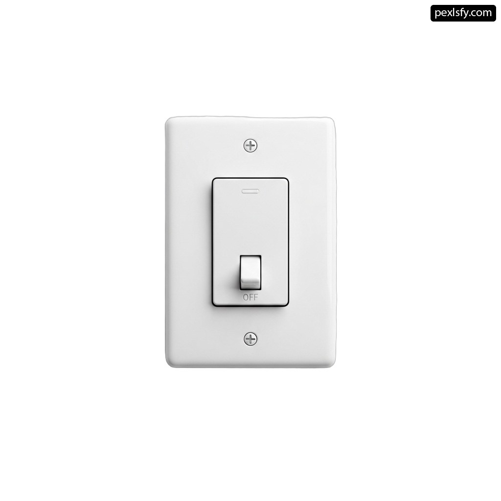 White light switch on a white background png transparent background