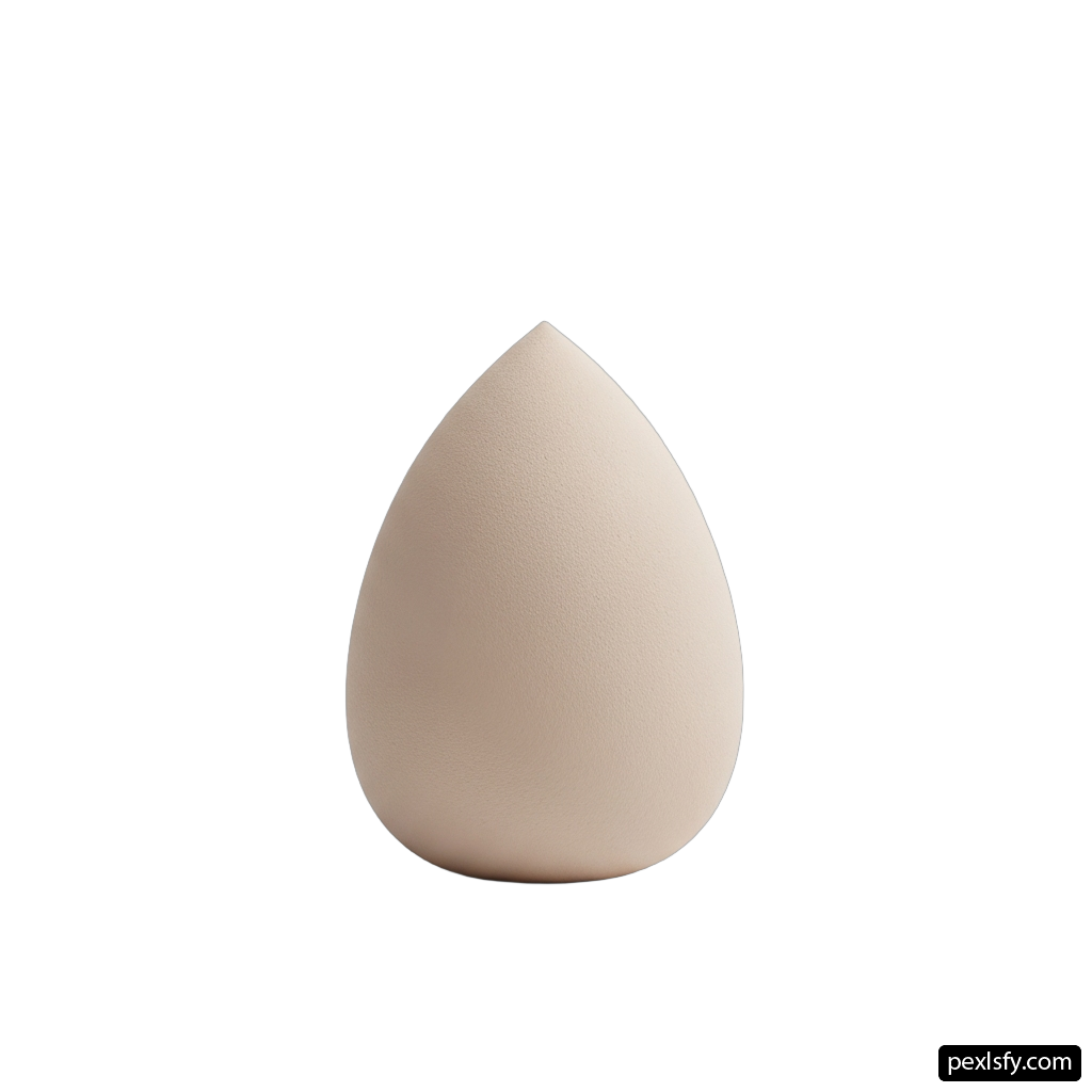 White makeup sponge on a white background png transparent background