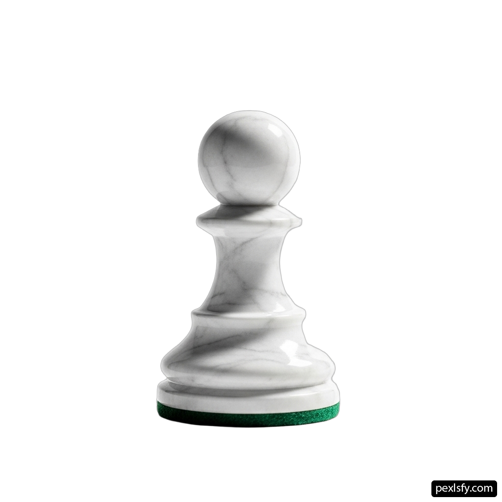 White marble chess piece with a green base png transparent background