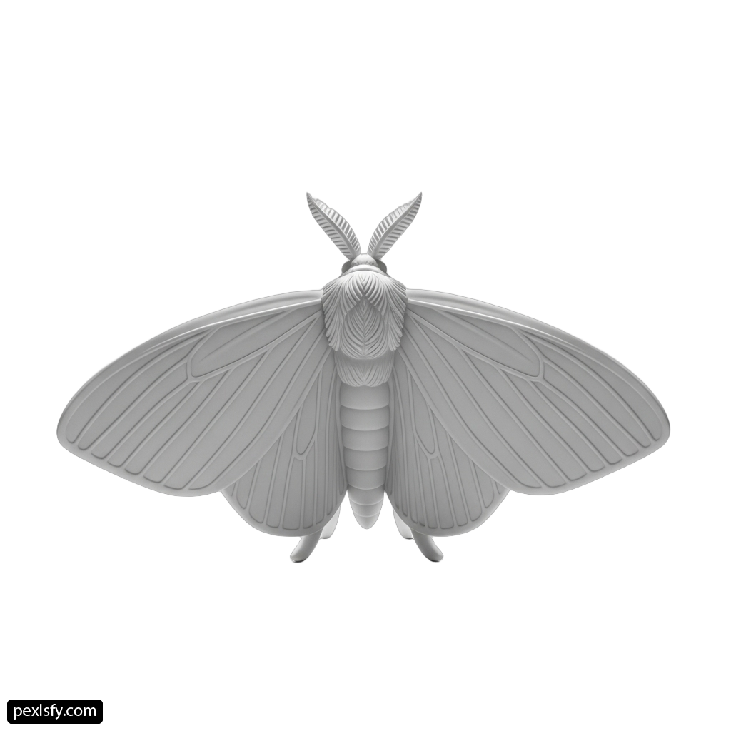 White moth on a white background png transparent background