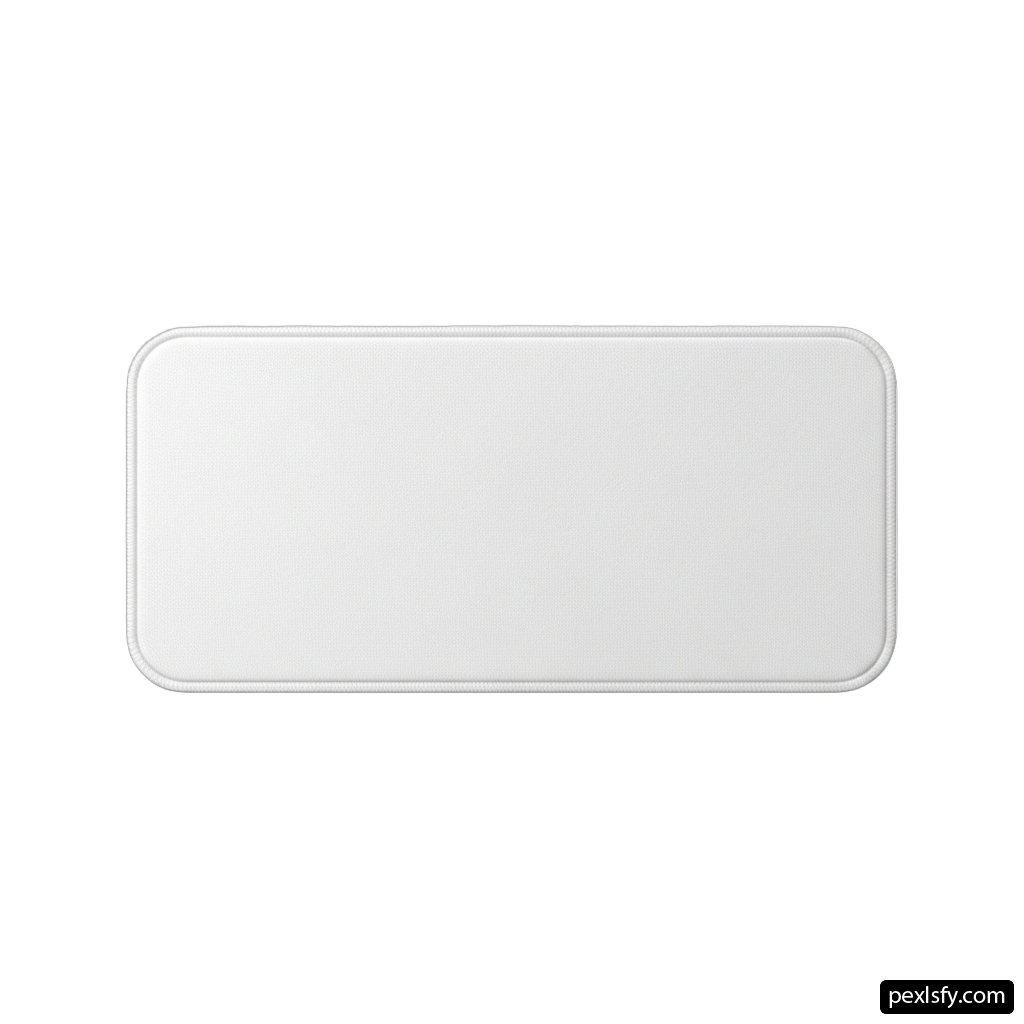 White mouse pad on a white background png transparent background