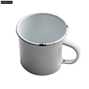White mug with black dots on it png transparent background