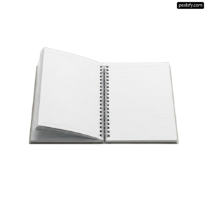 White notebook with a spiral bound cover png transparent background
