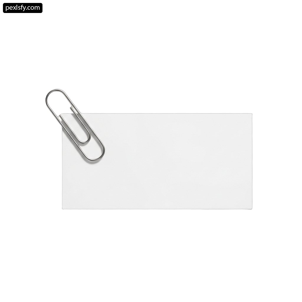 White paper clip on a white background png transparent background