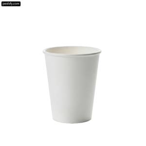 White paper cup on a white background png transparent background