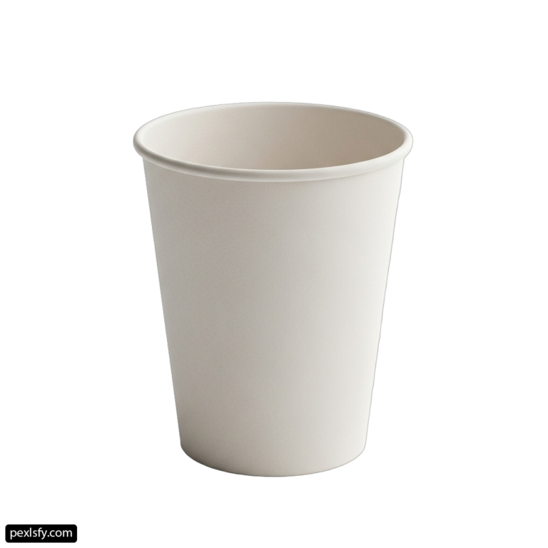White paper cup on a white background png transparent background