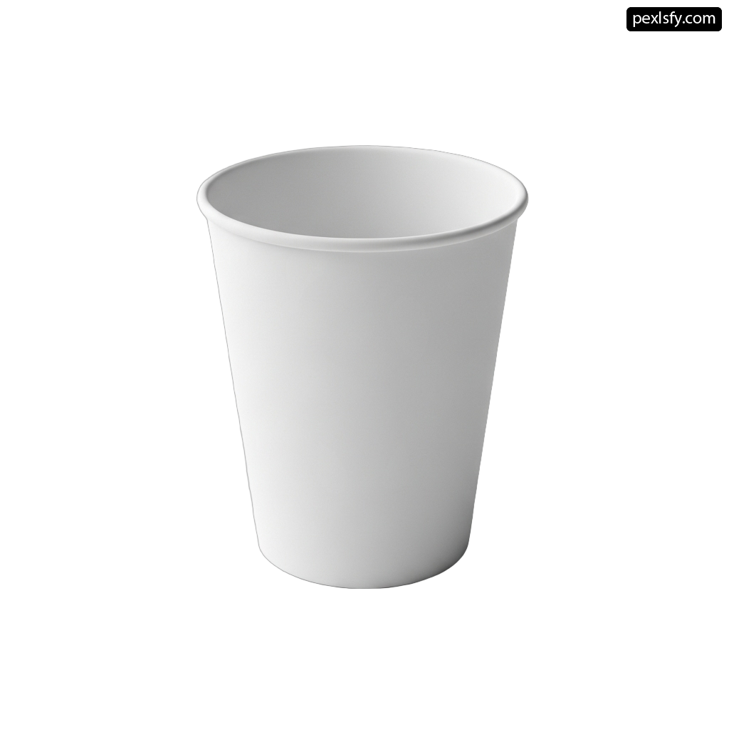 White paper cup on a white background png transparent background