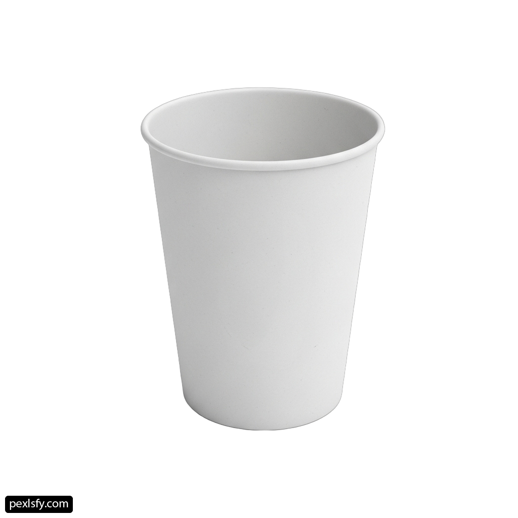 White paper cup on a white background png transparent background