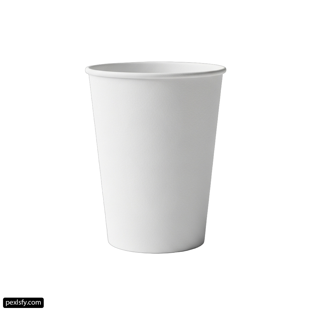 White paper cup on a white background png transparent background