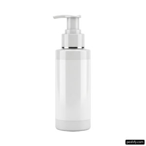 White plastic bottle with a pump on it png transparent background