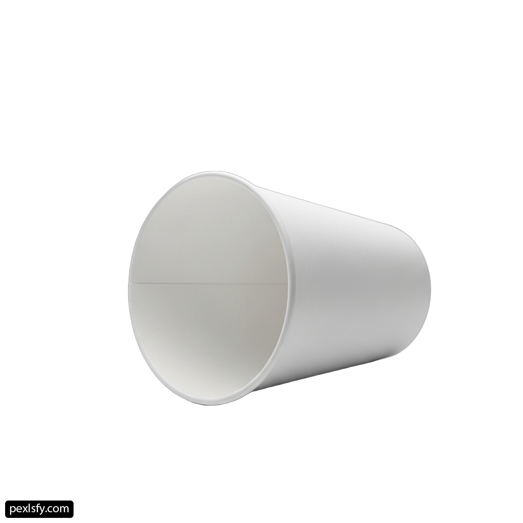 White plastic cup on a white background png transparent background