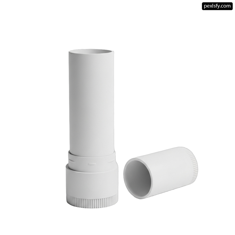White plastic pipe with a white cap on it png transparent background