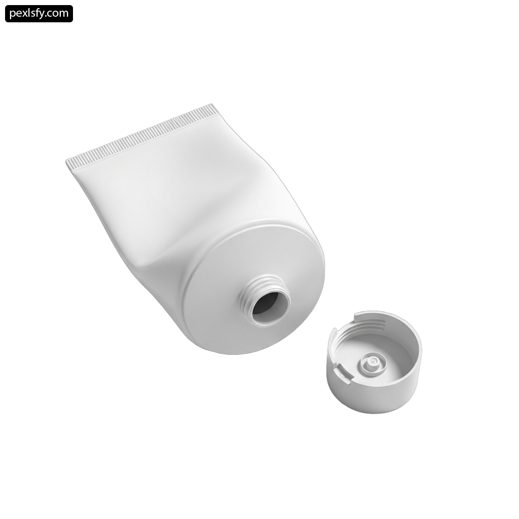 White plastic tube with a hole in the middle png transparent background