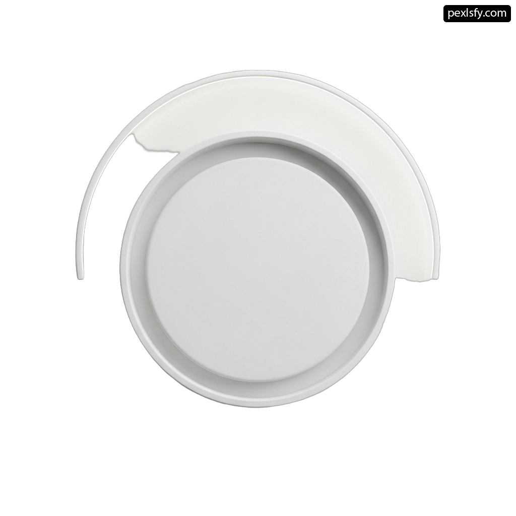 White plate with a curved edge on a white background png transparent background
