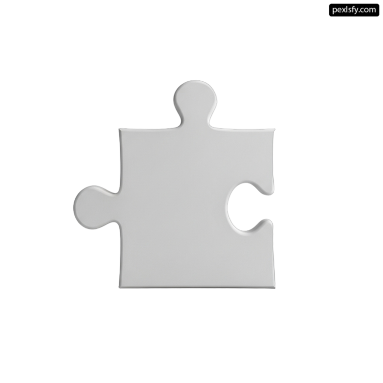 White puzzle piece on a white background png transparent background