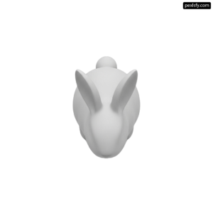 White rabbit head on a white background png transparent background