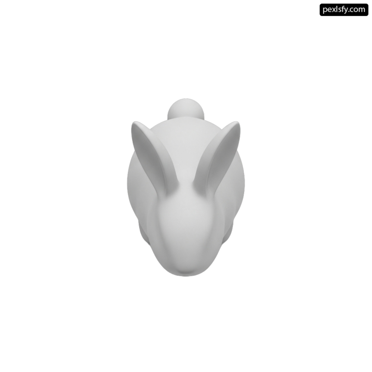 White rabbit head on a white background png transparent background