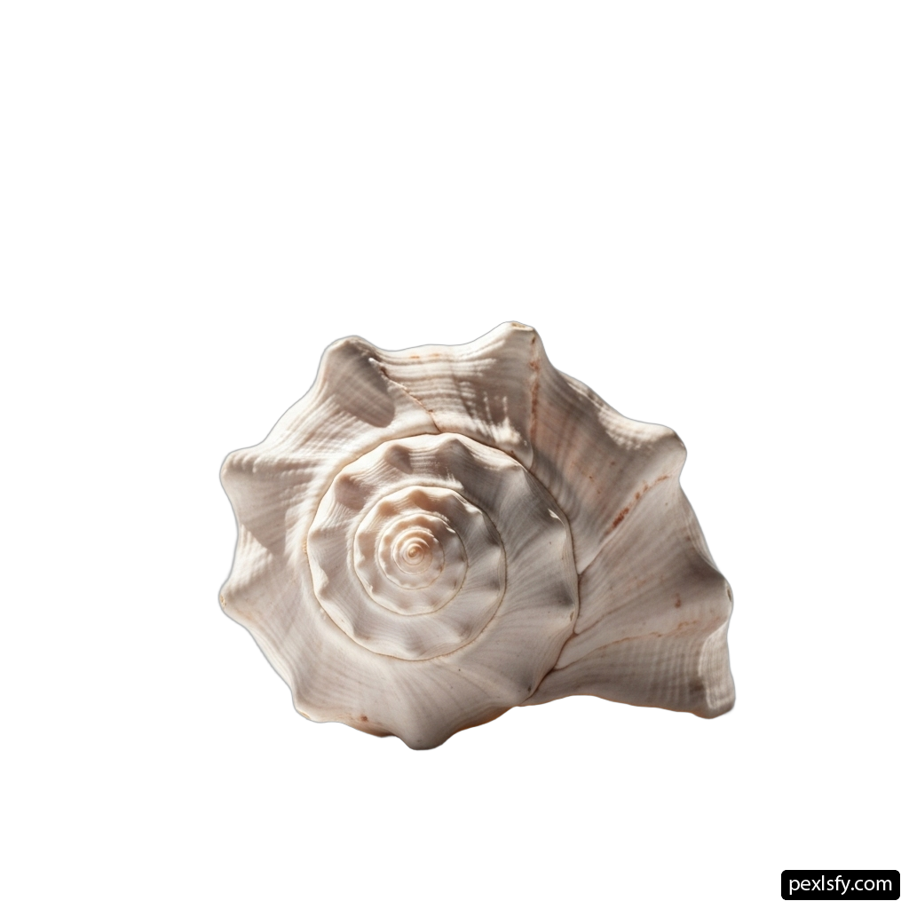 White shell on a white background png transparent background