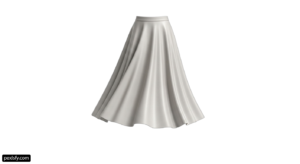 White skirt is shown on a white background png transparent background