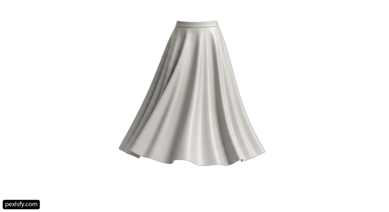 White skirt is shown on a white background png transparent background