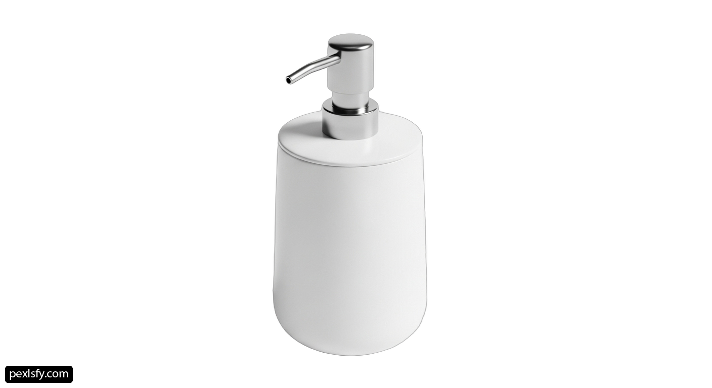 White soap dispenser on a white background png transparent background