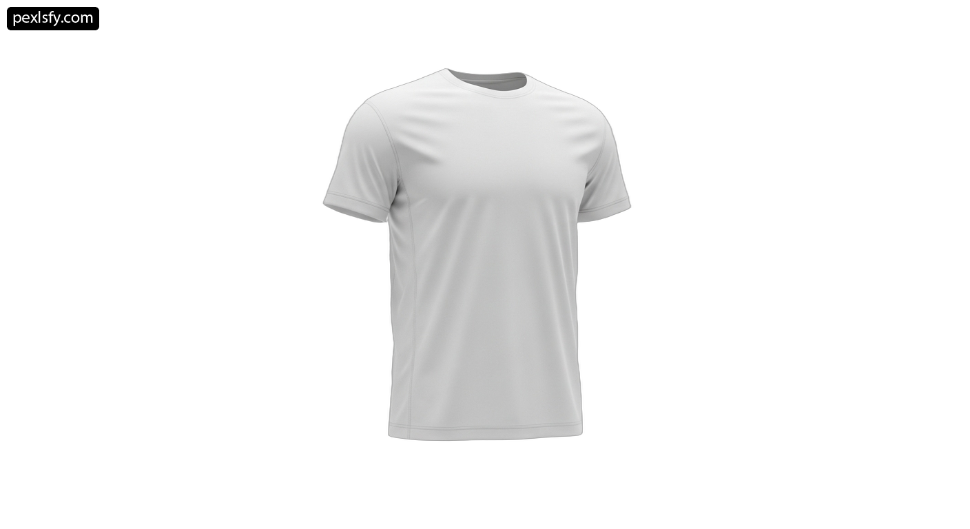 White t shirt on a white background png transparent background