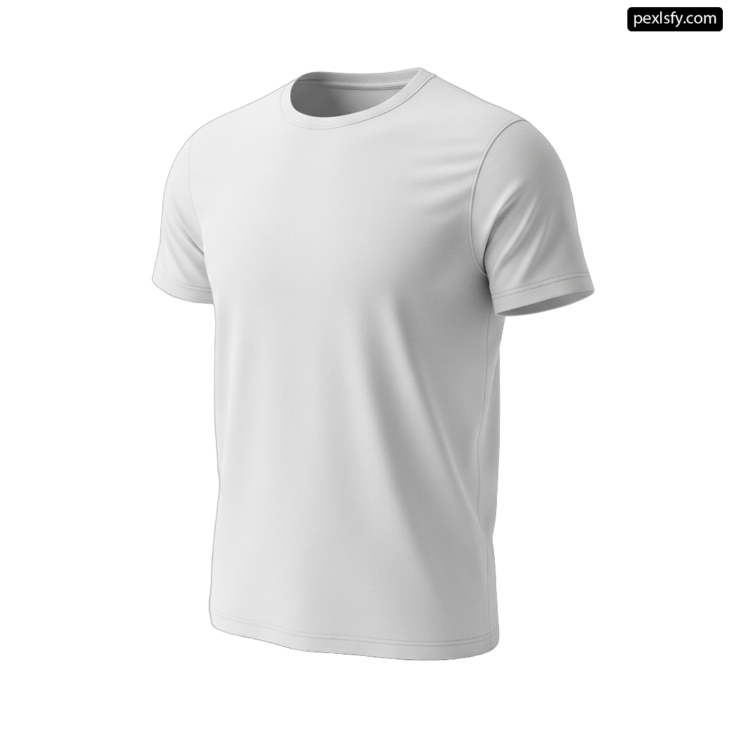 White t shirt on a white background png transparent background