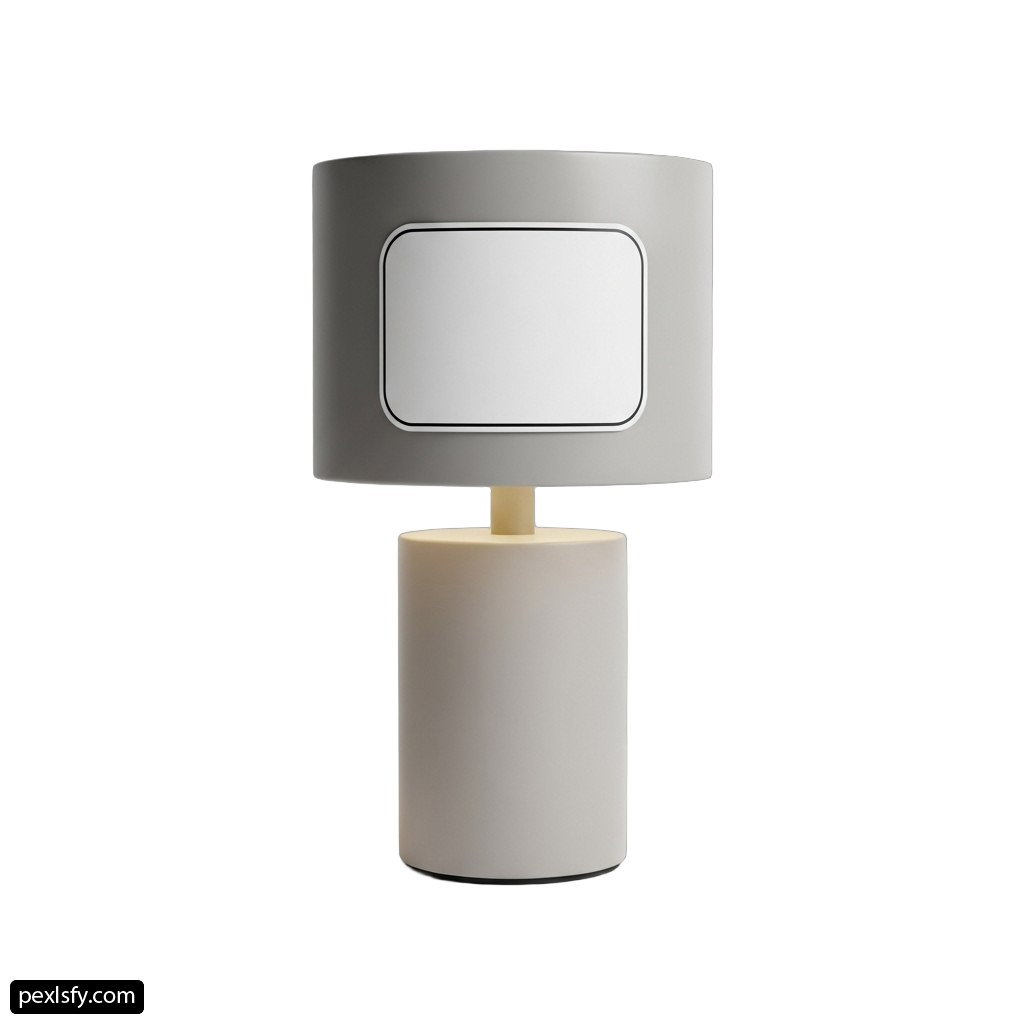 White table lamp on a white background png transparent background