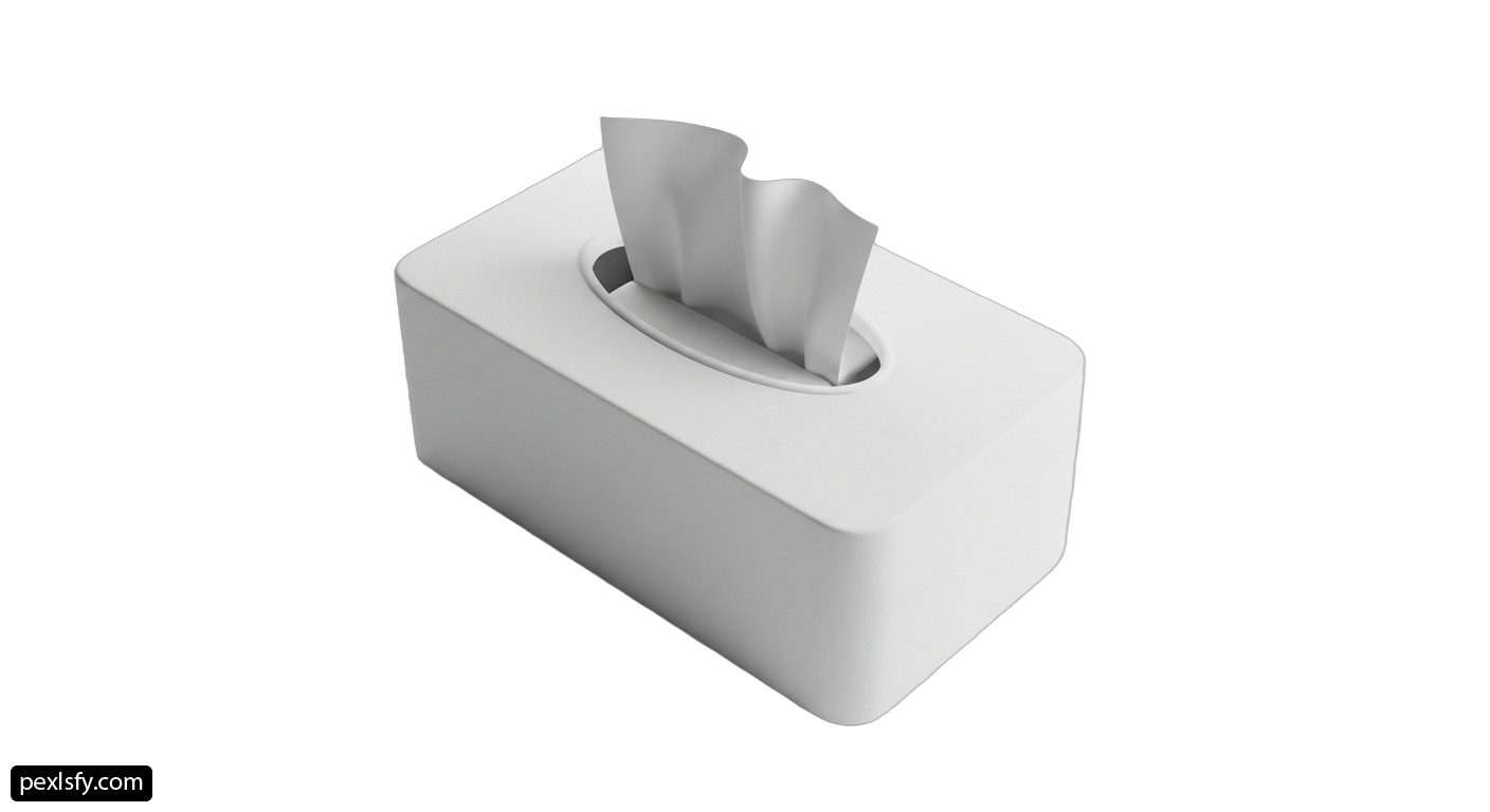 White tissue box with a tissue in it png transparent background