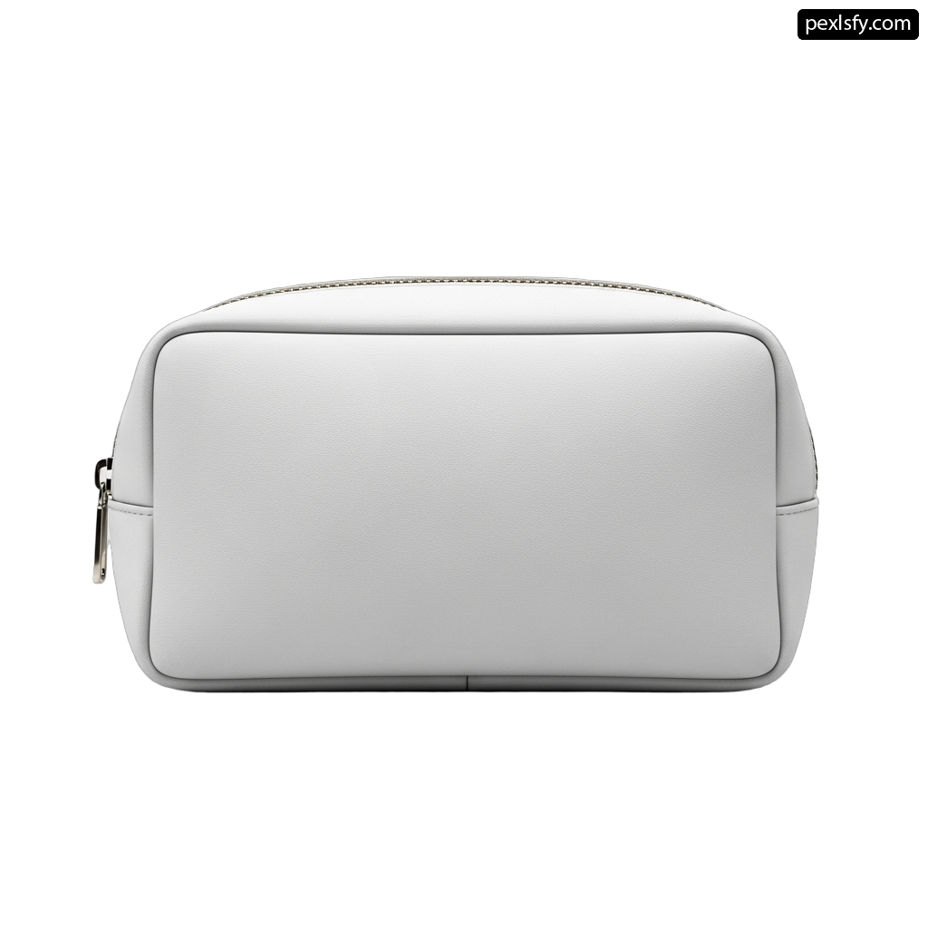 White toiletry bag on a white background png transparent background