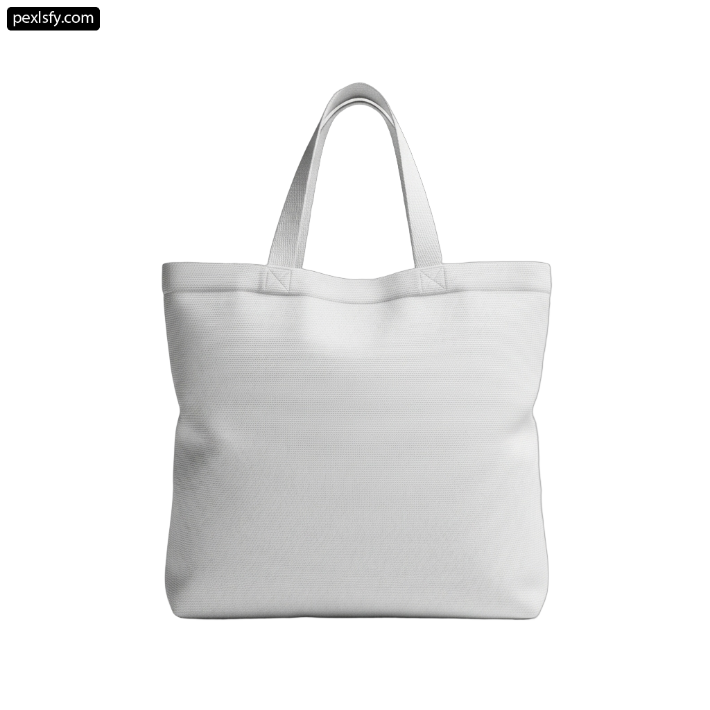 White tote bag on a white background png transparent background
