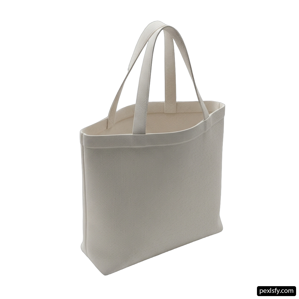White tote bag on a white background png transparent background